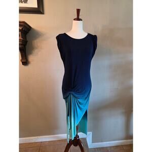 Young Fabulous & Broke Ruched High-Low Ombre Dress SZ Medium